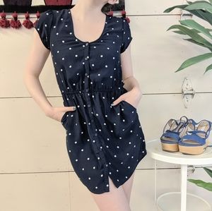 Urban Outfitters Blue&White Polka Dot Dress POCKET
